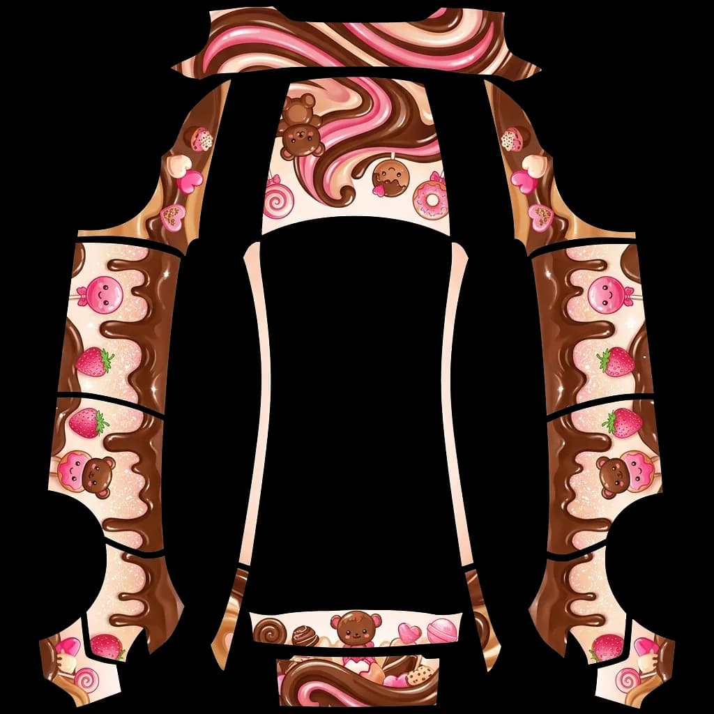 Pink Chocolate Candy Fantasy: flat Tesla Paint Shop wrap file for the Tesla Model Y