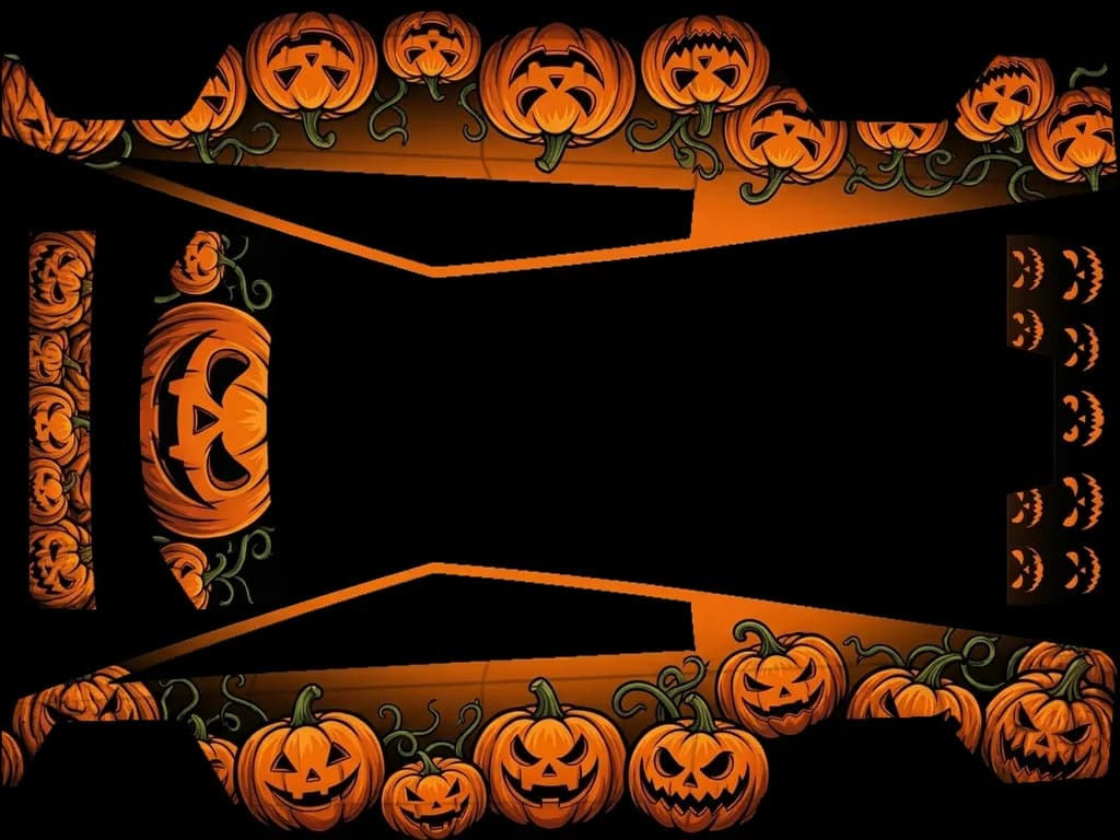 Spooky Pumpkin Halloween: flat Tesla Paint Shop wrap file for the Tesla Cybertruck