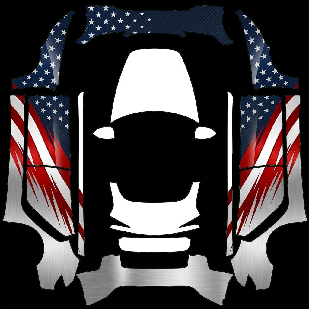 Merica wrap - Model 3 Highland Performance: flat Tesla Paint Shop wrap file for the Tesla Model 3