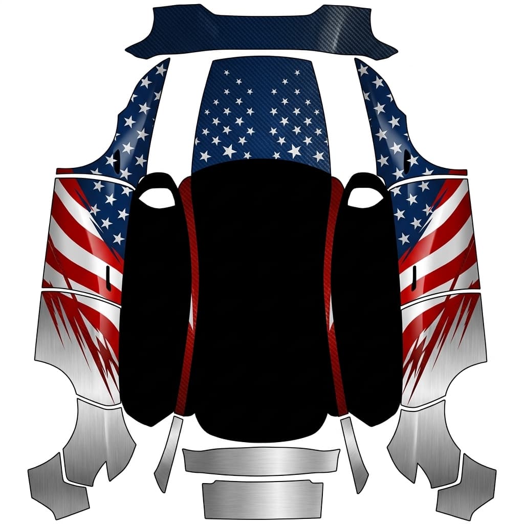 Merica wrap - Model Y Juniper Premium: flat Tesla Paint Shop wrap file for the Tesla Model Y