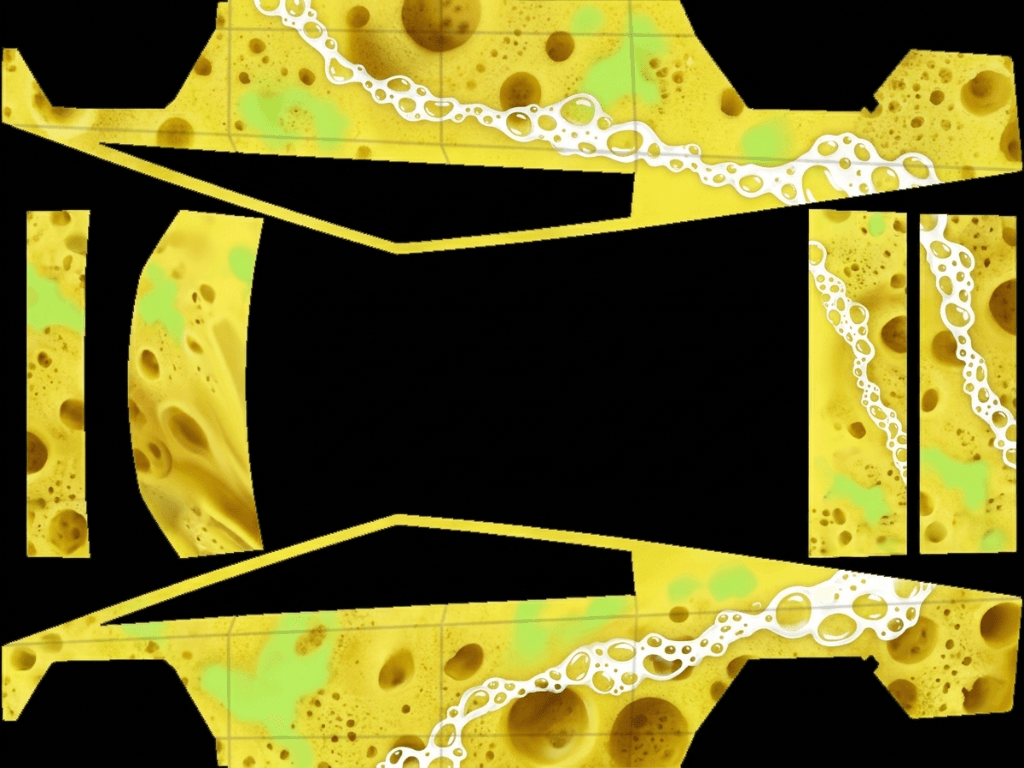 Sponge wrap - Cybertruck All Variants: flat Tesla Paint Shop wrap file for the Tesla Cybertruck