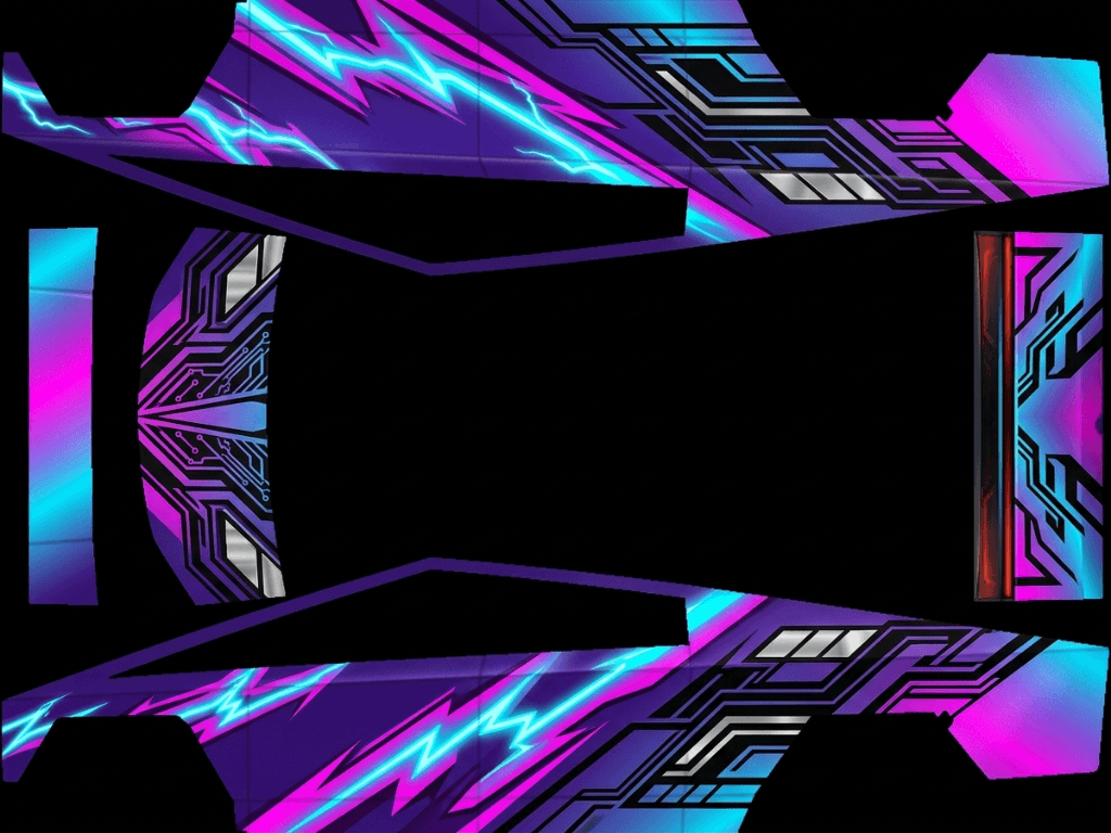 Itasha neo-Tokyo racing - Cybertruck All Variants: flat Tesla Paint Shop wrap file for the Tesla Cybertruck