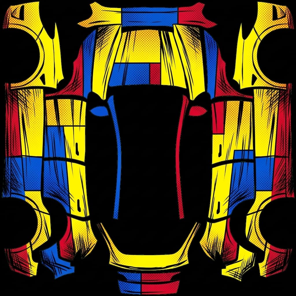 Cel-Shaded Comic - Model Y Juniper Base: flat Tesla Paint Shop wrap file for the Tesla Model Y