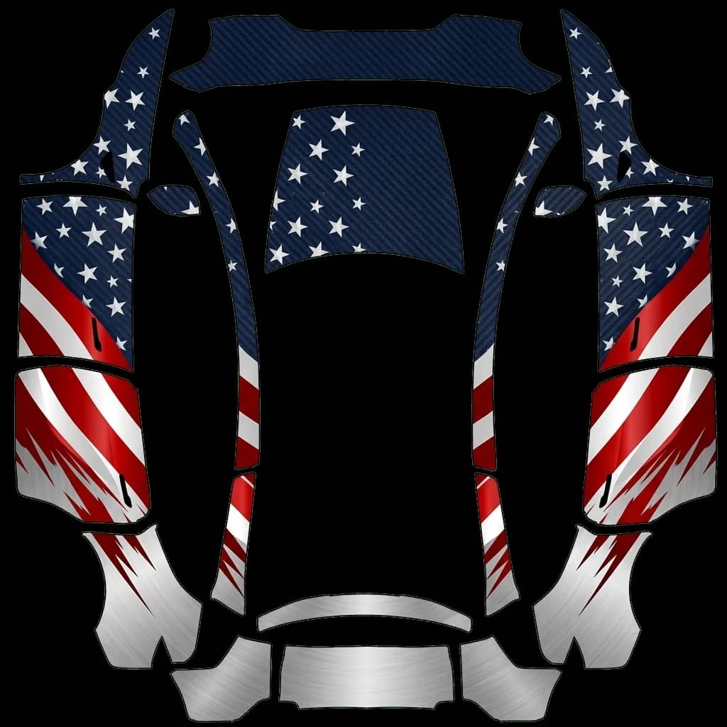 Merica wrap - Model Y Long Range: flat Tesla Paint Shop wrap file for the Tesla Model Y
