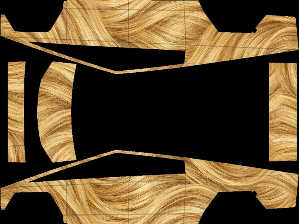 Golden Hair Pattern: flat Tesla Paint Shop wrap file for the Tesla Cybertruck