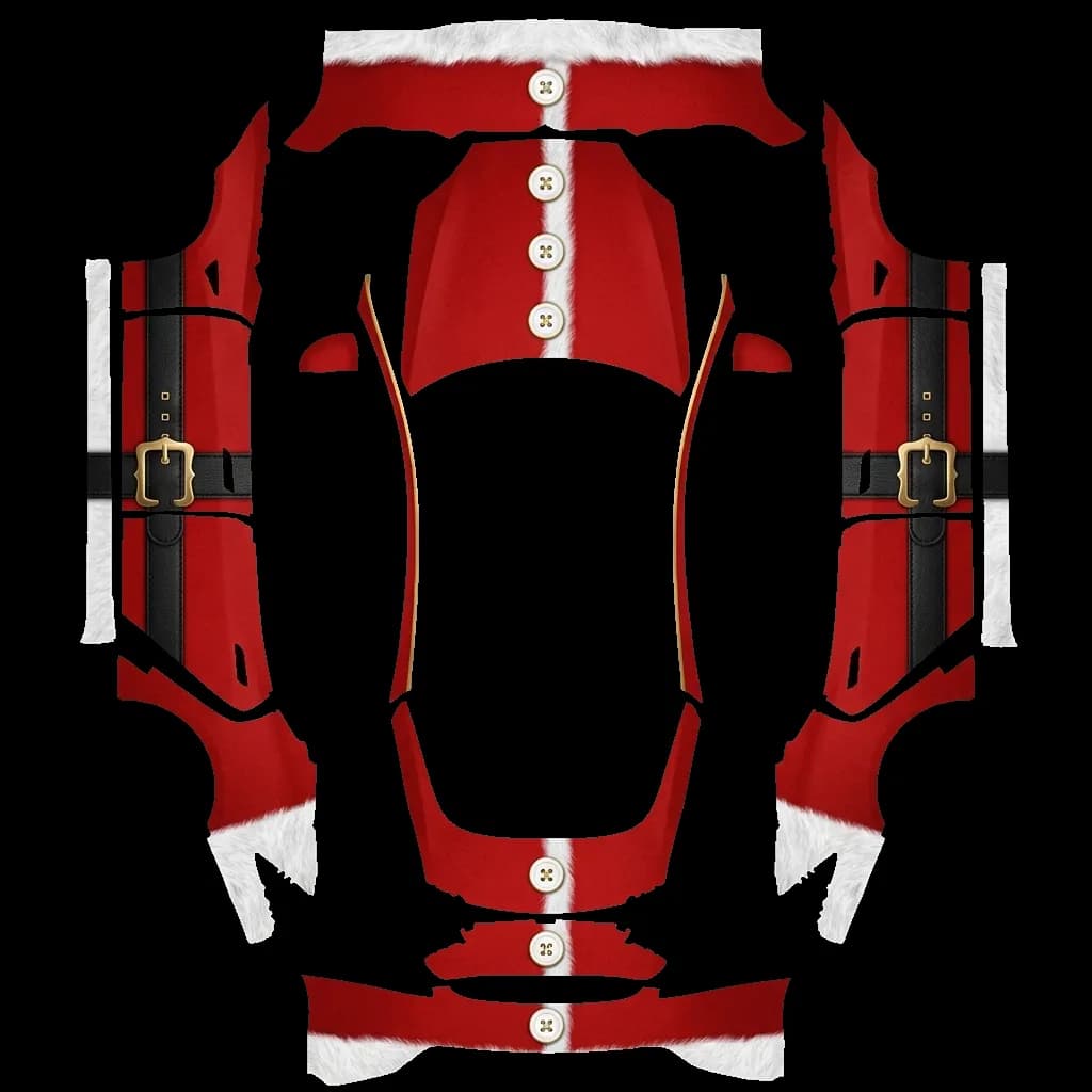 Santa Claus Red Holiday: flat Tesla Paint Shop wrap file for the Tesla Model S
