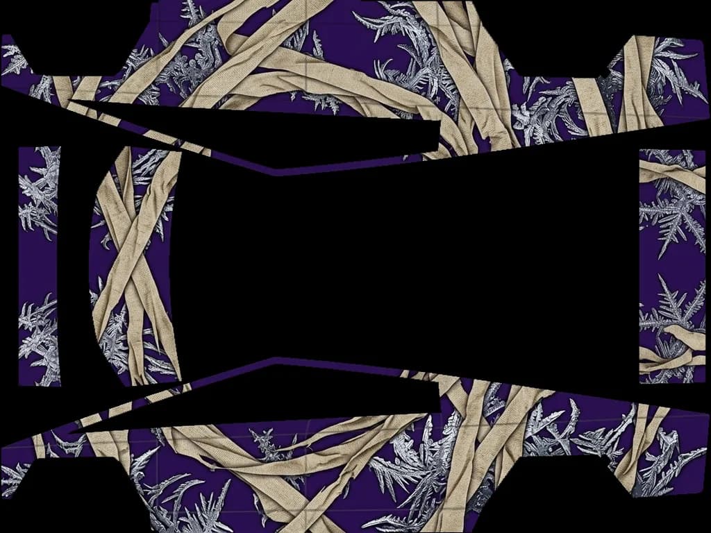 Mummy Satin Violet: flat Tesla Paint Shop wrap file for the Tesla Cybertruck