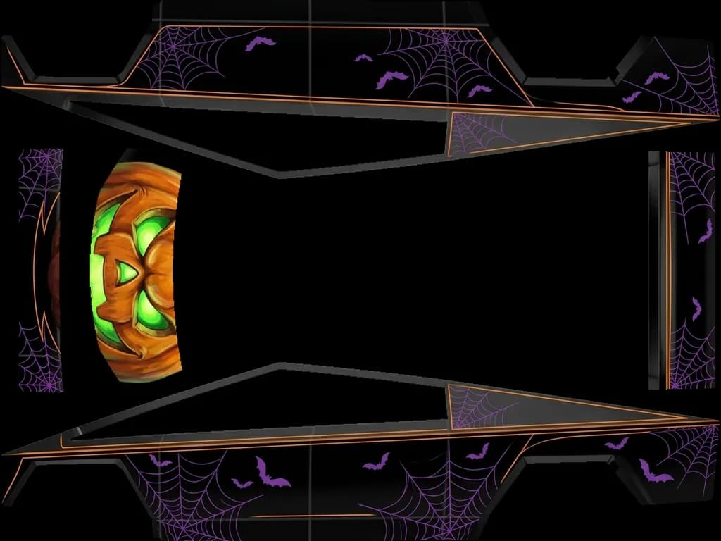 Cyber Jack-o'-Lantern - Cybertruck All Variants: flat Tesla Paint Shop wrap file for the Tesla Cybertruck