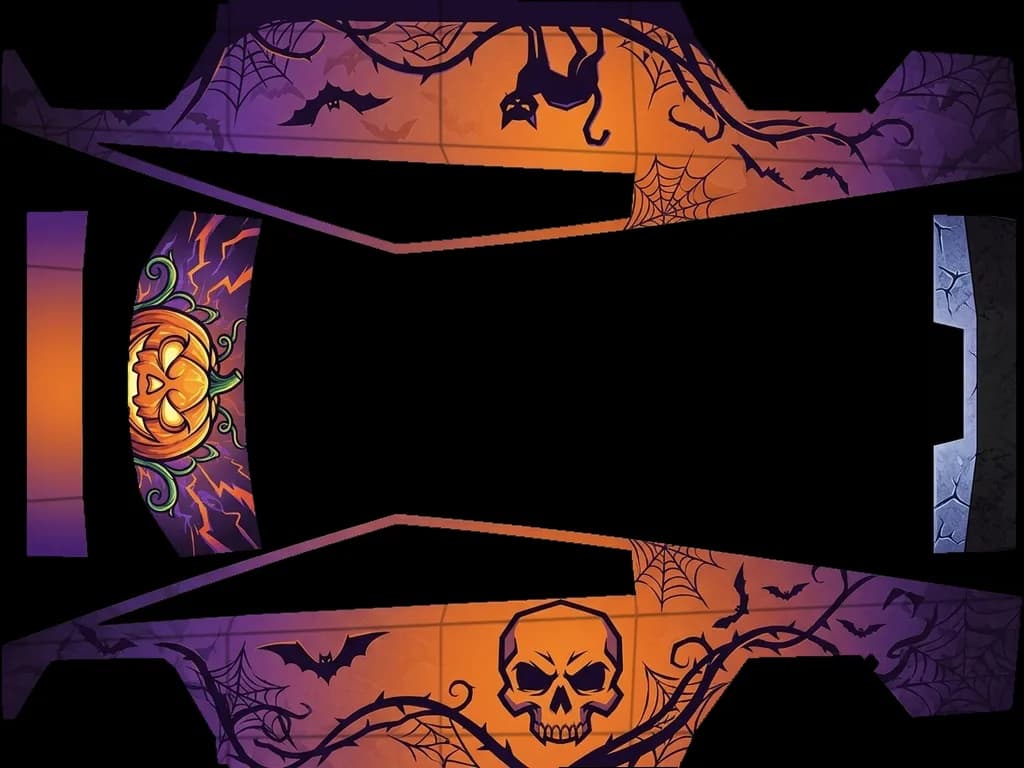 Spooky Halloween Pumpkin: flat Tesla Paint Shop wrap file for the Tesla Cybertruck