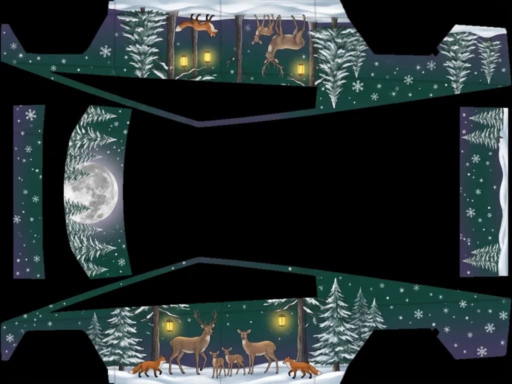 Frosted Pine Forest - Cybertruck All Variants: flat Tesla Paint Shop wrap file for the Tesla Cybertruck