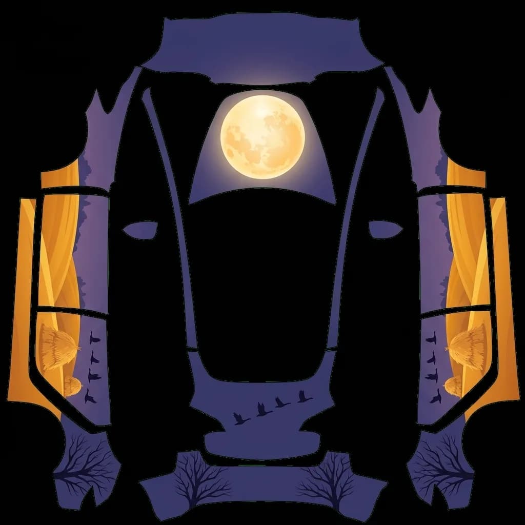 Harvest Moon Hills - Model 3 Pre-2024 (Original): flat Tesla Paint Shop wrap file for the Tesla Model 3