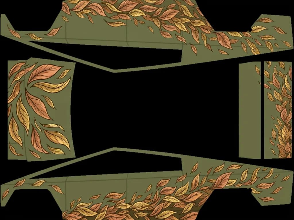 Olive Leaf Storm - Cybertruck All Variants: flat Tesla Paint Shop wrap file for the Tesla Cybertruck