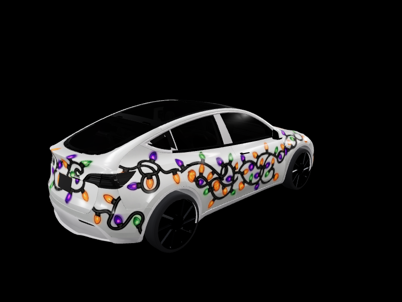Halloween Christmas Light custom Tesla Model Y wrap design