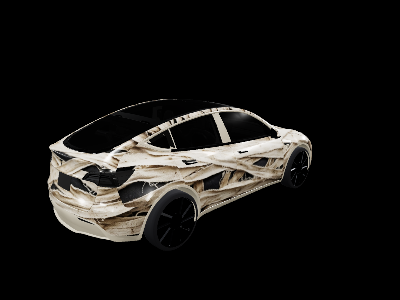 Mummy Bandage Texture custom Tesla Model Y wrap design
