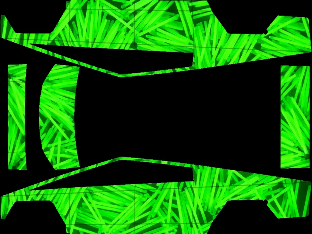 Neon Green Glow Sticks: flat Tesla Paint Shop wrap file for the Tesla Cybertruck