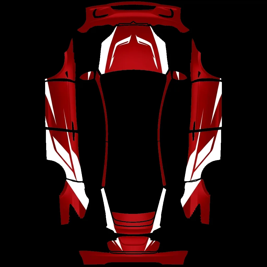 Red White Racing Stripe: flat Tesla Paint Shop wrap file for the Tesla Model X
