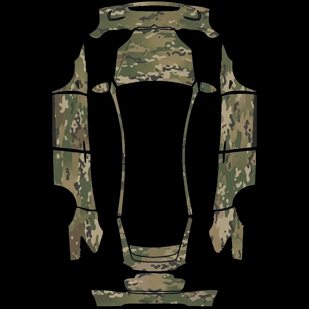 Classic Army Camo: flat Tesla Paint Shop wrap file for the Tesla Model X